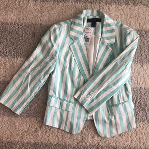 Blue and white stripe blazer